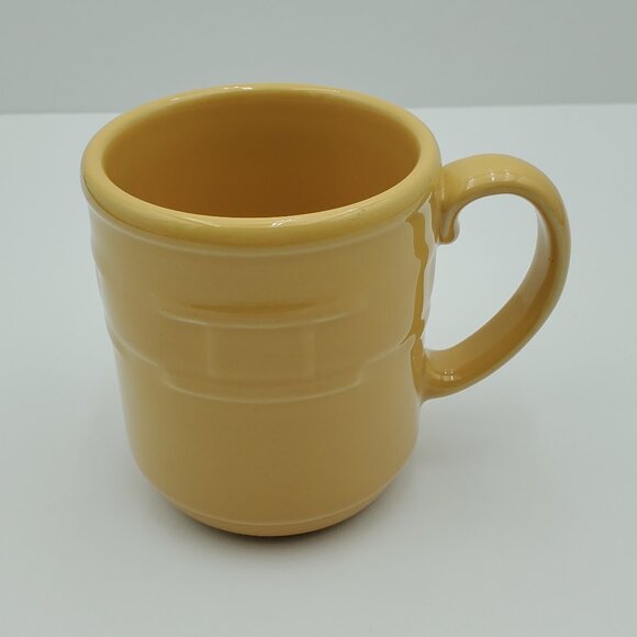 Longaberger Pottery Woven Traditions Butternut Mug Discounted Yellow Gold Mug - Picture 1 of 9